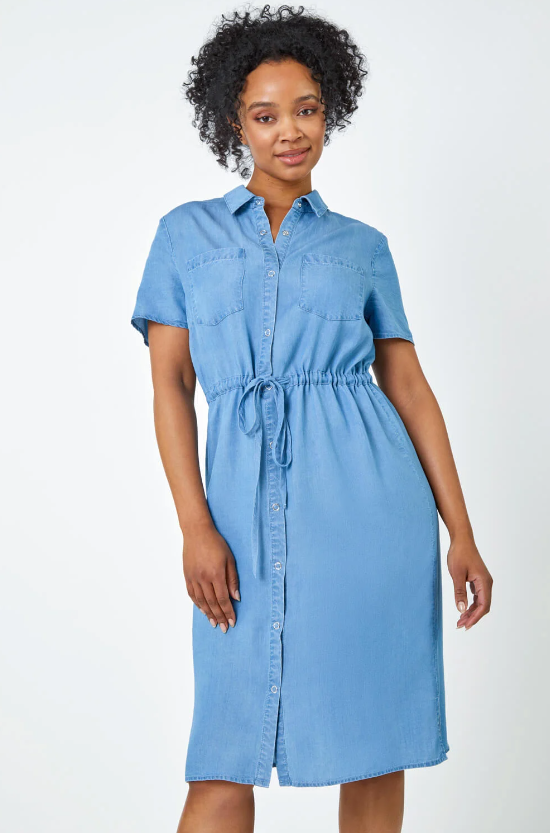 Vestido denim, de Roman