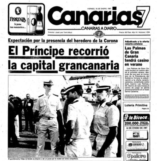 Portada de enero de 1987 'Canarias7'