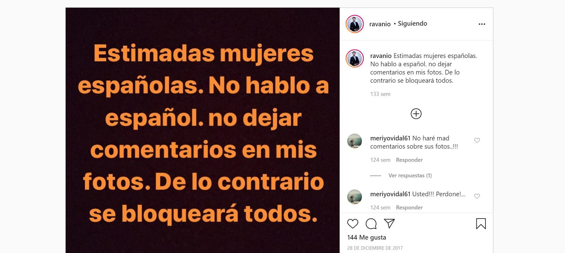 RAVAN BASHIROV MENSAJE MUJERES ESPAñOLAS